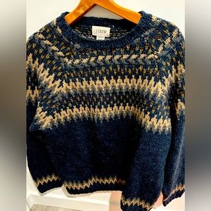 J. Crew L wool hand knit sweater